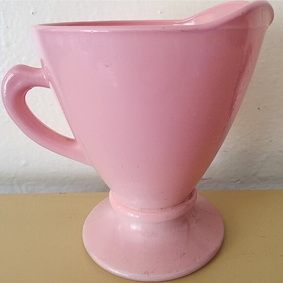 Vintage Hazel Atlas Ovide Pink Creamer Platonite Glass Very Pretty See Pictures - Picture 1 of 16